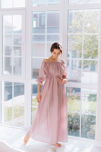 Ночная сорочка из батиста (пыльно-сиреневая)