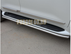 Защита штатного порога сбоку d42 для Toyota Land Cruiser 200 2013-2015