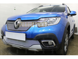 Защита радиатора Renault Logan 2018- / Logan Stepway 2018- / Sandero 2018- / Sandero Stepway 2018- chrome верх
