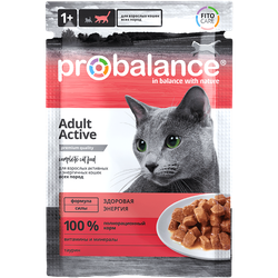 Пауч Probalance (Пробаланс) влажный корм (пауч) для активных кошек в соусе 85 г