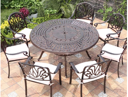 Обеденный комплект из литого алюминия Patty 7