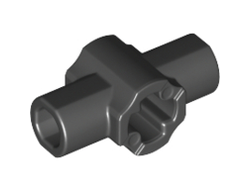 Technic, Axle Connector Hub with Two Bar Holders Perpendicular Lightsaber Hilt, Black (24122 / 6155068 / 6280097)