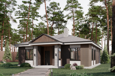 Одноэтажный дом с двумя спальнями 91.16 м² (S37)