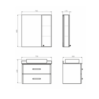 Зеркало-шкаф "Амстердам-75" белый