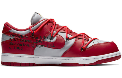 красно-белые Nike Off White x Dunk Low University Red