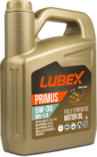 Синтетическое моторное масло &quot;LUBEX PRIMUS MV-LA&quot; 5W-30, 5 л