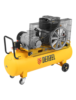 Компрессор воздушный, ременный привод BCI4000-T/100, 4.0 кВт, 100 литров, 690 л/мин Denzel