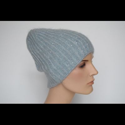 Голубая вязаная шапка зимняя Vizio Италия 8070 CLO