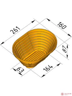 Форма для расстойки овальная 261х160х87 пластиковая