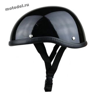 Шлем каска GXT Eggshell в ретро стиле, черный глянцевый