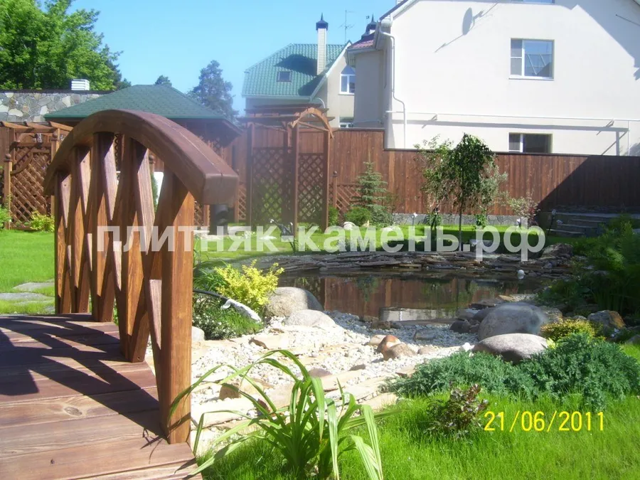 облицовка искусственного водоема натуральным камнем 