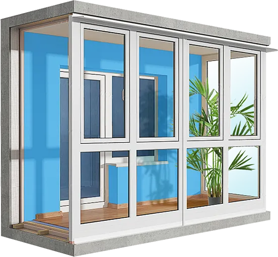 схема французского остекление балкона