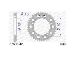 87603-42 Звезда ведомая алюминий #530 GSX-R 1000 AFAM 87603-42