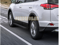 Пороги черный для Тойота Рав 4 черные