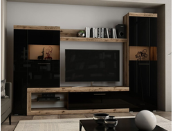 ГОСТИНАЯ БАСТОН (черный глянец), 2805*2000*400