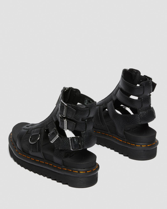 Dr. Martens OLSON ZIPPED LEATHER STRAP SANDALS черные