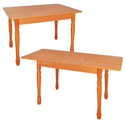 КМ035 Стол обеденный №25 раздвижной. Размер: 1100х750х700. В разложенном виде: 1550х750х700.