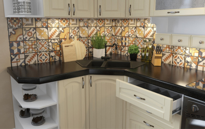 Композиция модульной кухни Равенна Фаби(Ваниль)