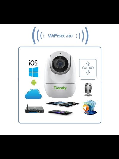 TC-H332N Spec:I2W/WIFI/4mm/V4.0 Моторизированная Wi-Fi/LAN видеоняня, встроенный видеорегистратор, микрофон, динамик. Full HD, 3 Мп (EasyLivePlus)