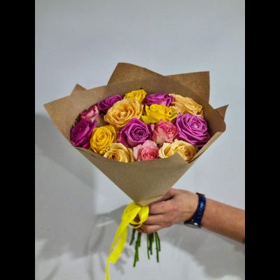 Роза Россия 40 см 15 шт микс