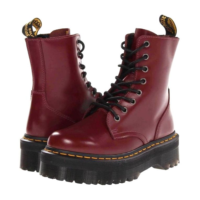 Ботинки Dr Martens 1460 Jadon Smooth на толстой подошве бордовые