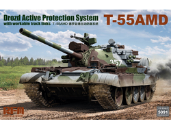 Сборная модель: (Ryefield Model RM-5091) Советский средний танк Т-55 АМД с комплексом активной защиты «Дрозд»