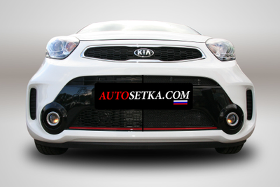 Premium защита радиатора для KIA Picanto (2016-2018) из 2-х частей