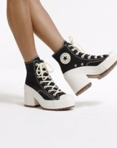 Купить в Москве черные конверсы Chuck 70 De Luxe Heel  на каблуке