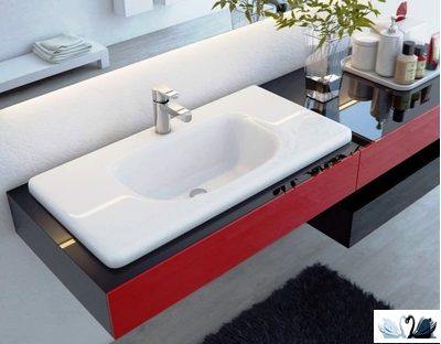 Раковина Эстет Olivia 90 х 45 см Каменная на столешницу в ванную