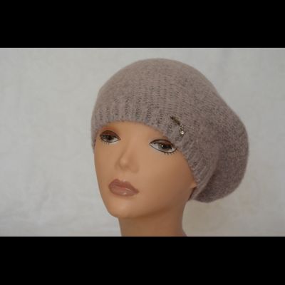 Розовый однослойный берет из альпака Италия Vizio 6474 ВО