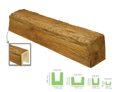 Декоративная балка из полиуретана (фальшбалка) Fabello Decor Рустик- EQ 007 орех