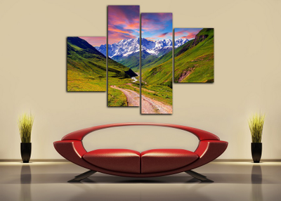 Модульная картина "Тропинка к белым горам"