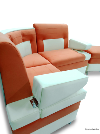 Кухонный Угловой диван "Форум-10", Велюр Ginger 036/001 Левый