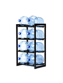 Стеллаж из профиля на 8 бутылей (черный)