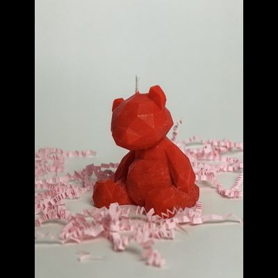 Свеча "Мишка геометрия" Алый