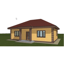 Одноэтажный дом с двумя спальнями 89м² (S19)