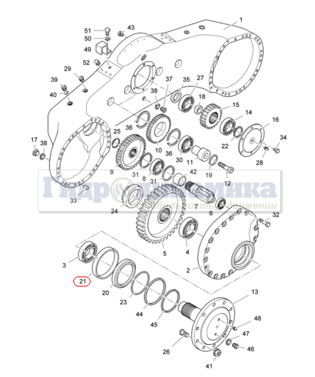 Уплотнения бортовой передачи для лесозаготовительной техники производства Valmet/Komatsu Forest