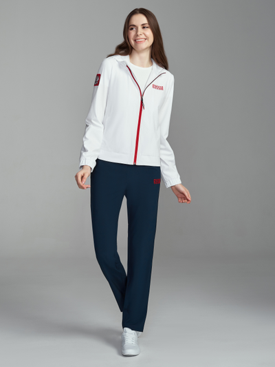 Женский спортивный костюм из плащевой ткани, 15SKJ-1383, белый