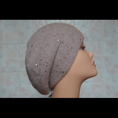 Вязаный розовый берет с цветком Vizio Италия 5893