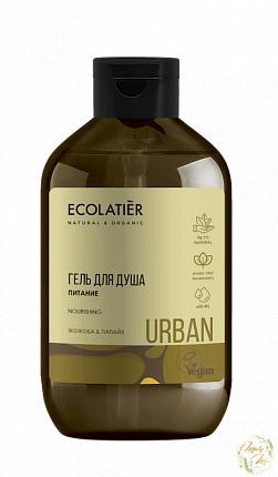 ГЕЛЬ ДЛЯ ДУША ПИТАНИЕ ЖОЖОБА И ПАПАЙА, ECOLATIER, 600 ML