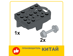!АНАЛОГ! Vehicle, Base 4 x 5 Roller Coaster Car with Dark Bluish Gray Wheels  26021 / 24869 , Dark Bluish Gray (26021c01)