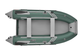 Моторная лодка ПВХ Zefir 3700 Киль Зеленый-Серый