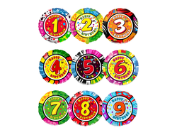 Фольгированный шар "Круг, цифры"