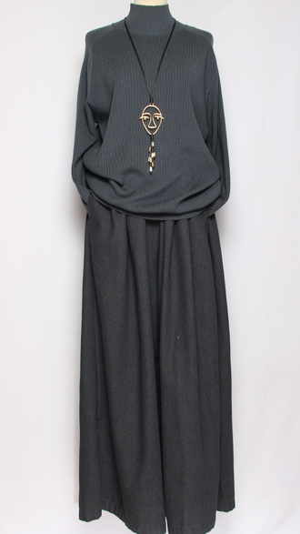 Джемпер "УЗКАЯ РЕЗИНКА С ДЛИННЫМ РУКАВОМ " 21054 бежевый, черный, лаванда, белый, графит р.50-54