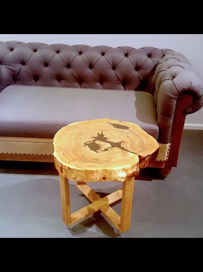 столик из спила березы