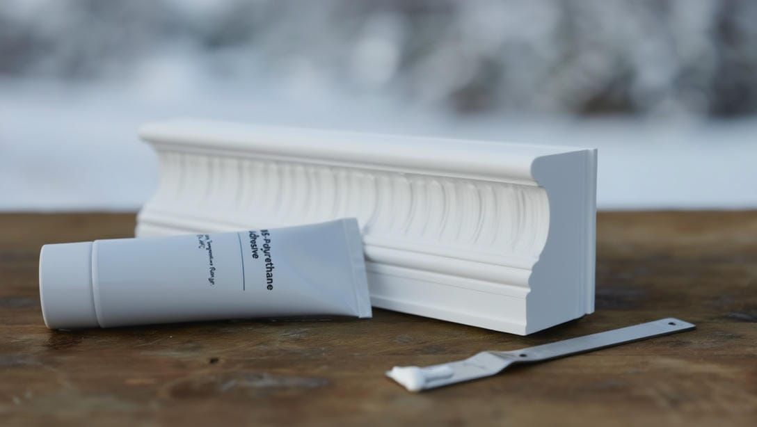 Крупный план зимнего тюбика MS‑полимера с указанием рабочей температуры и инструкции.