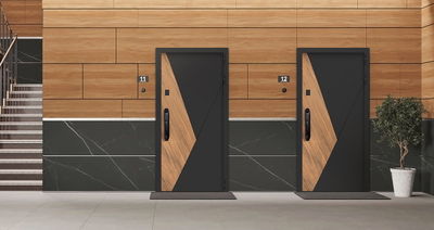 Стальная дверь   Loft с зеркалом (биометрический замок)