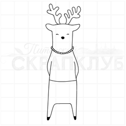 Штамп для творчества олень в свитере