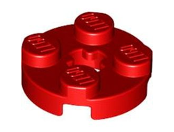 Plate, Round 2 x 2 with Axle Hole, Red (4032 / 403221)