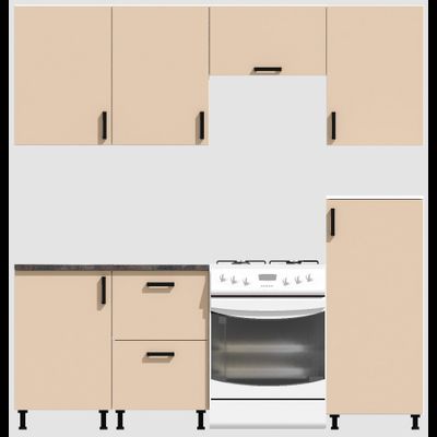 Кухня Эконом 1,5 метра с полуколонкой (1000х500) Цвет: Фон бежевый/Фон бежевый